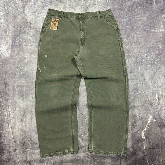 Early 00s Olive Green Carhartt Carpernter Work Pants 38x31