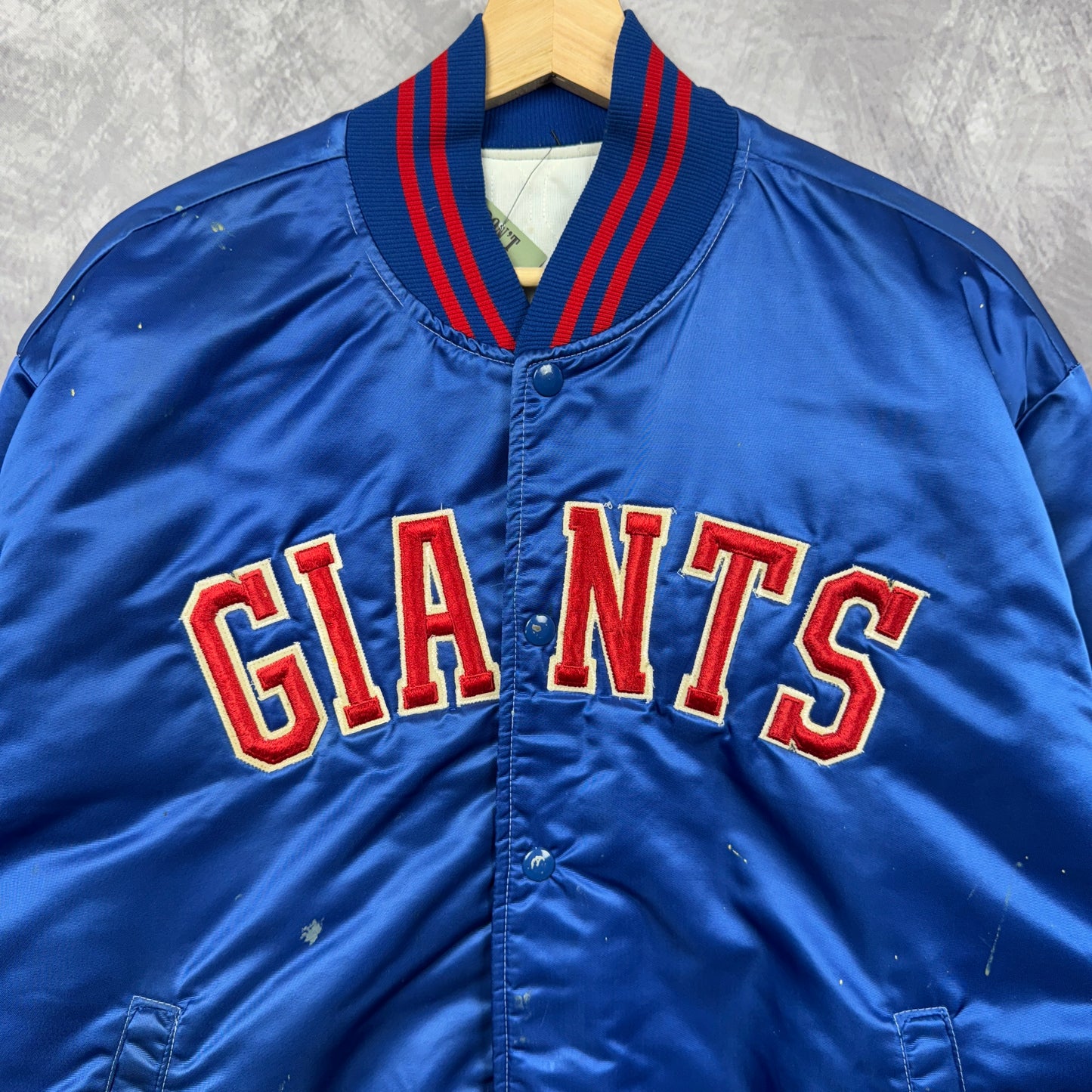 80s Blue New York Giants Satin Jacket 4083