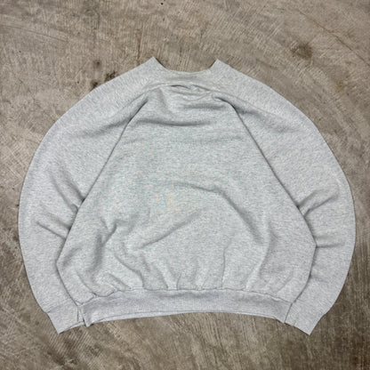 90s Light Gray Fruit of the Loom Blank Essential Crewneck Sweasthirt L BE10