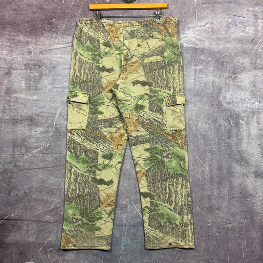 90s RealTree Camo Jerzees Baggy Cargo Sweatpants 36x29 2052