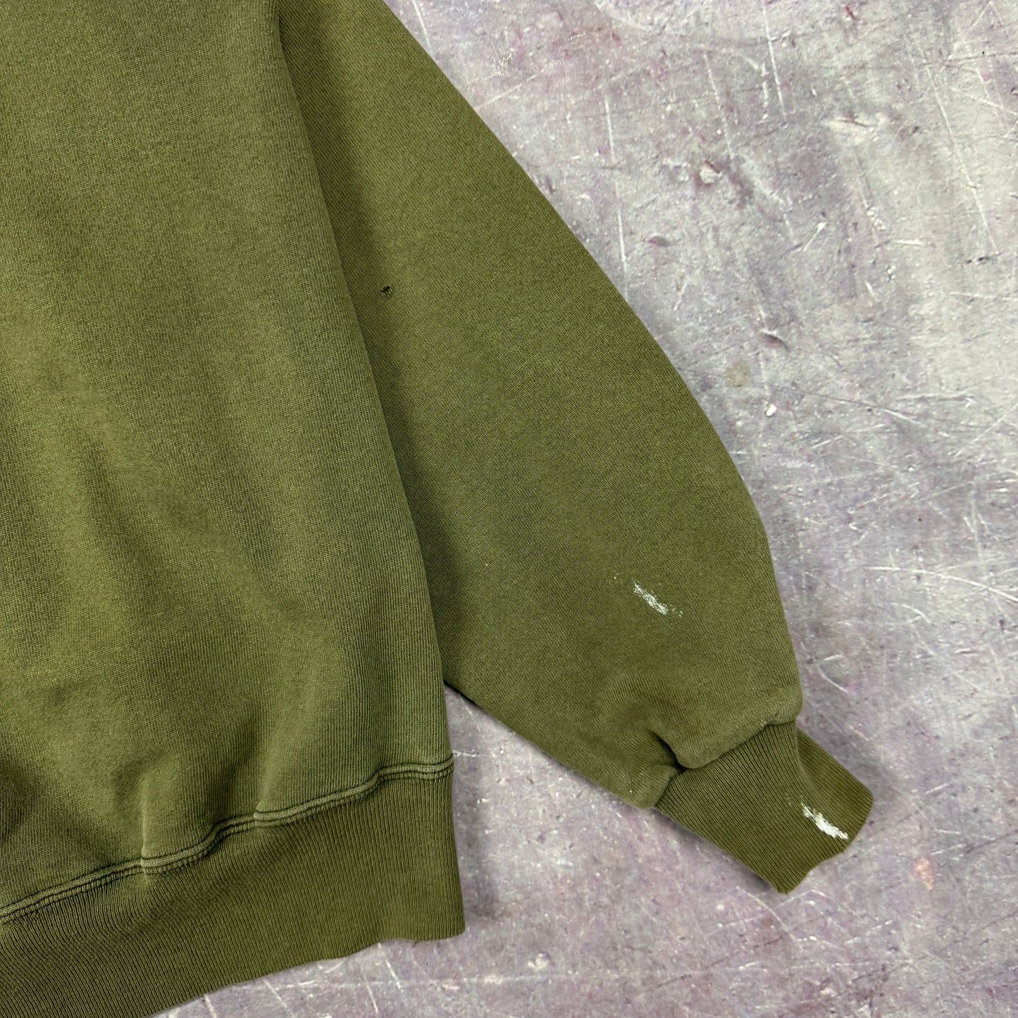 90s Faded Olive Green Champion Embroidered Logo Painter Crewneck Sweatshirt L 2691