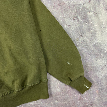 90s Faded Olive Green Champion Embroidered Logo Painter Crewneck Sweatshirt L 2691