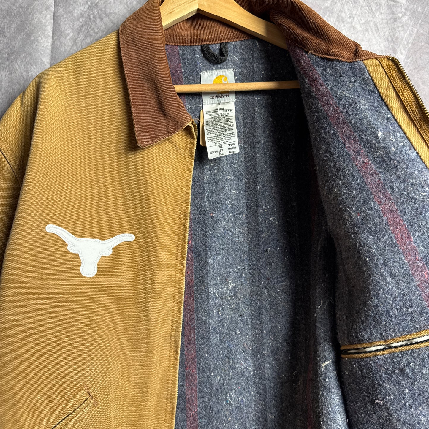 90s Tan Brown Texas Longhorns Carhartt Detroit Jacket 4451
