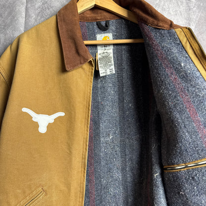 90s Tan Brown Texas Longhorns Carhartt Detroit Jacket 4451