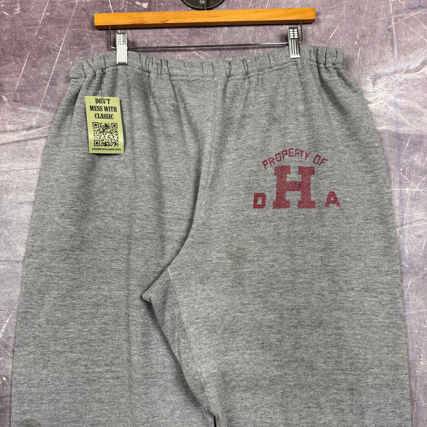 90s Heather Gray DHA Harvard Russell Athletic Jogger Baggy Sweatpants 36x31.5 2112
