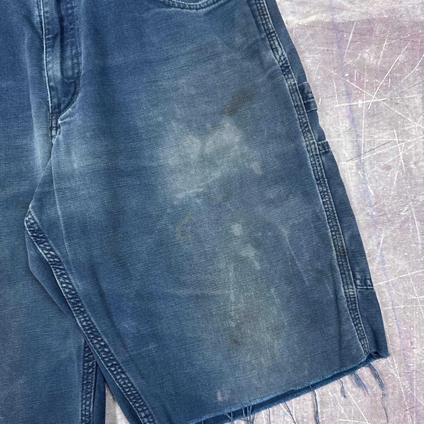 90s Navy Blue Carhartt Baggy Carpenter Work Shorts 30x10 BA83