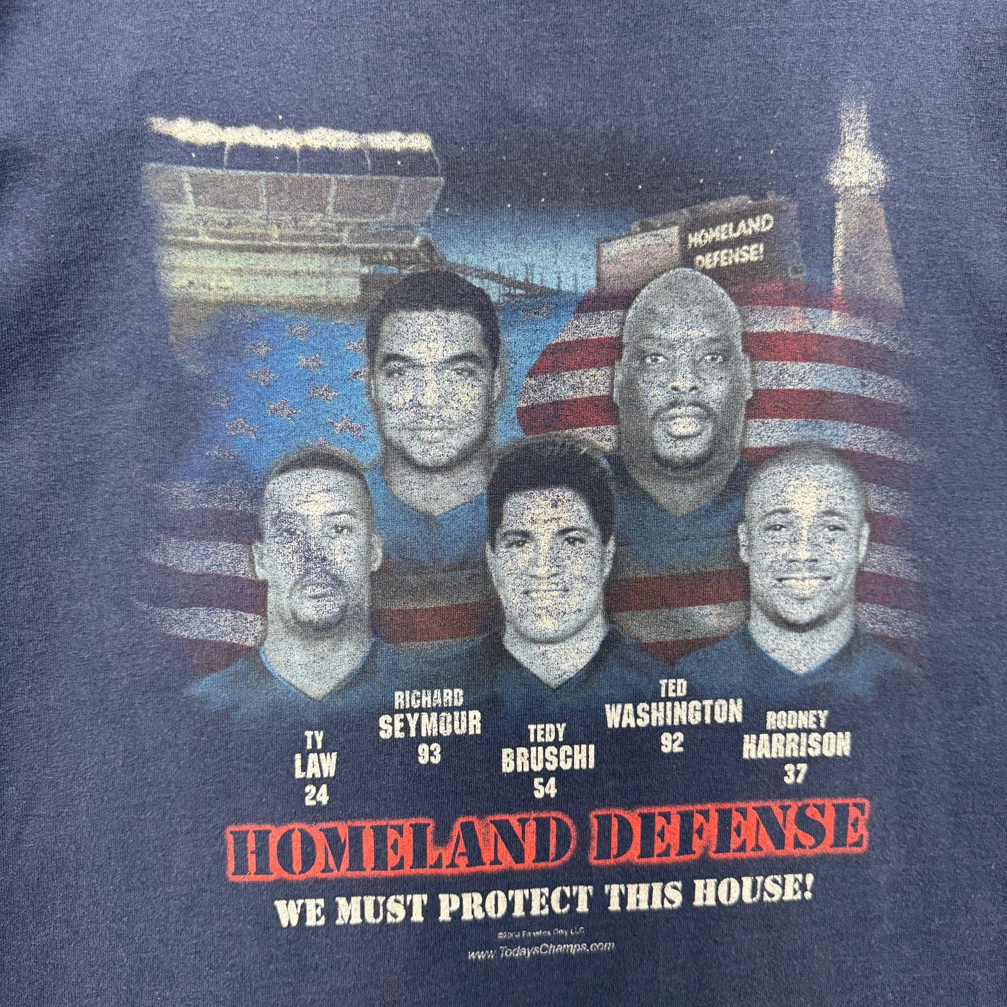 00s Blue Patriots Homeland Defense Shirt 4166