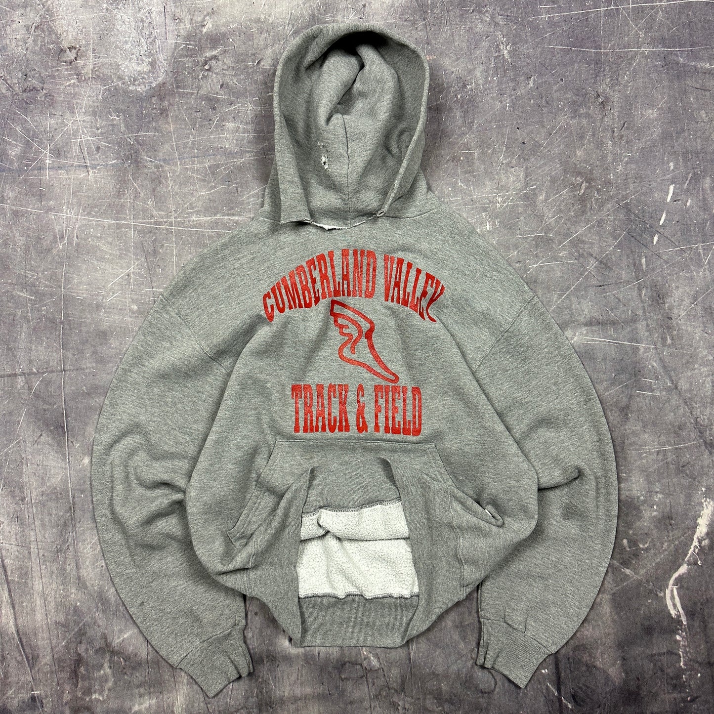 90s Gray Track And Field P-Wing Russell Hoodie M U58