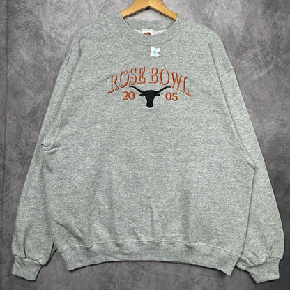2005 Grey Rose Bowl Texas Longhorns Crewneck Sweatshirt 4378