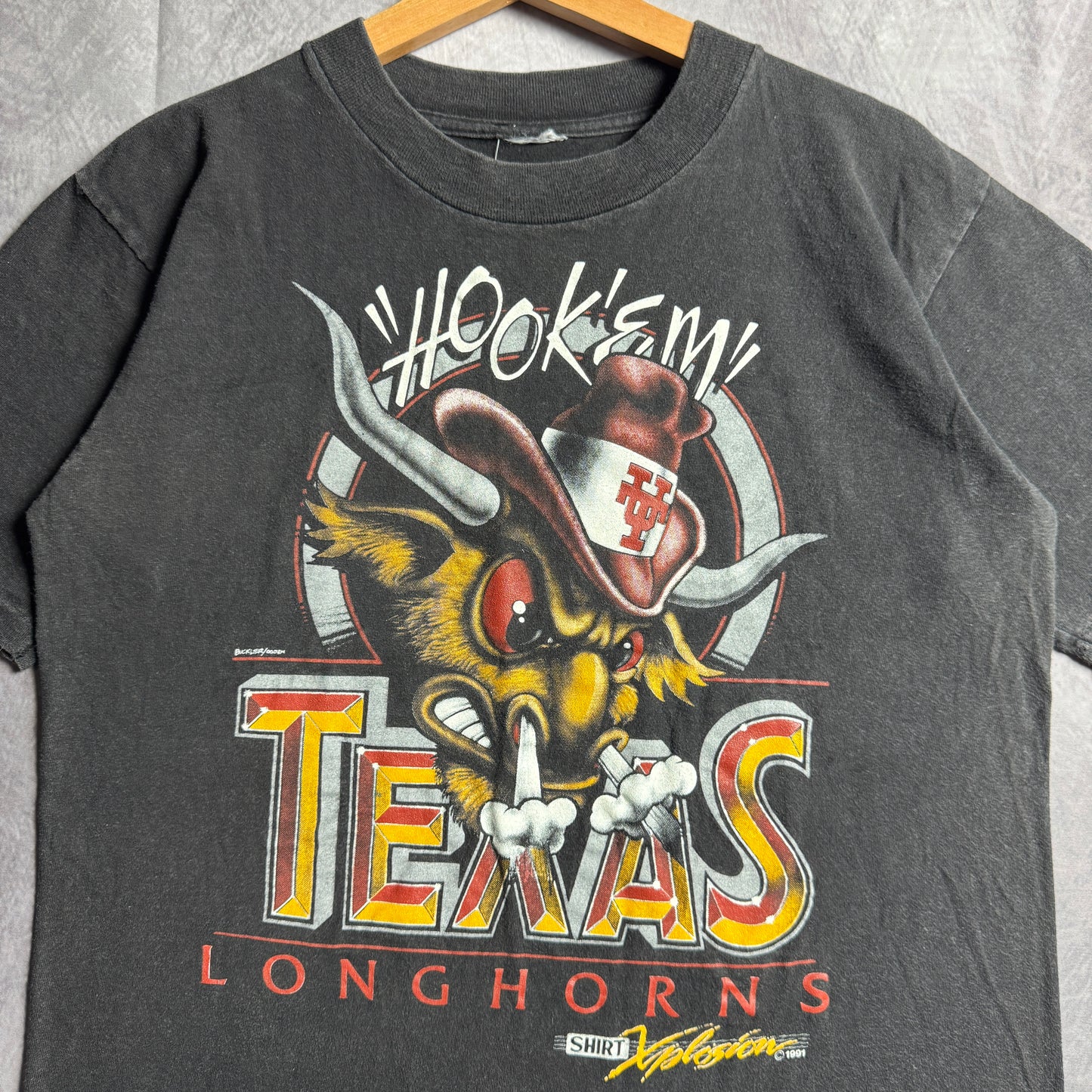 90s Black Texas Longhorns Xplosion Shirt 4552