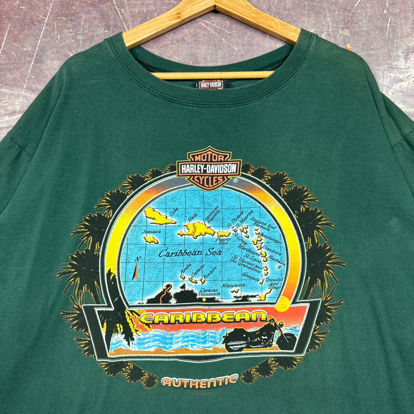 90s Green Harley Davidson Shirt 3114