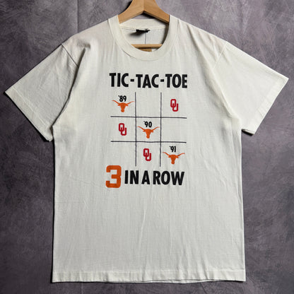 90s WhiteTexas Longhorns OU hate 3 In A Row Shirt 4523