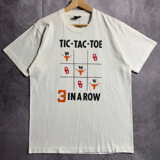 90s WhiteTexas Longhorns OU hate 3 In A Row Shirt 4523