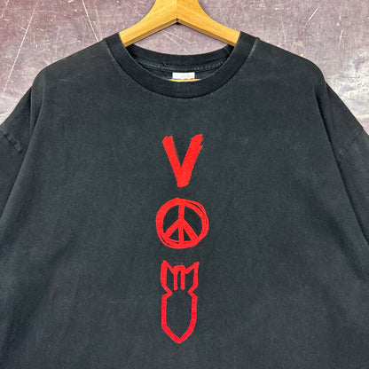 2005 Faded Black Vertigo Tour V Peace Bomb Graphic Shirt XL 2832