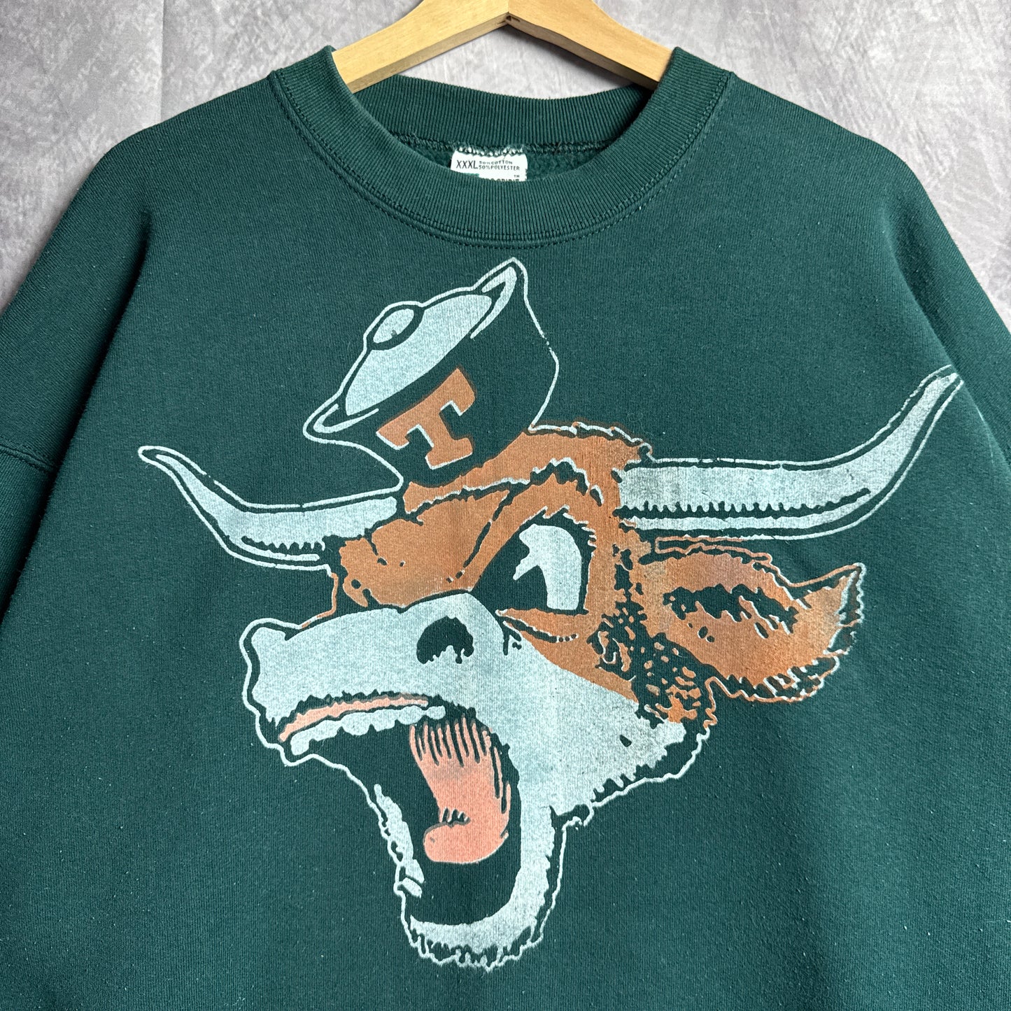 Green Don’t Mess With Classic Texas Longhorns Crewneck Sweatshirt 4401