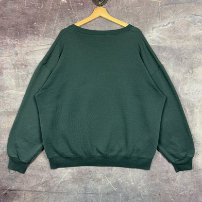 90s Forest Green Russell Athletic Blank Essential Crewneck Sweatshirt XL 1207