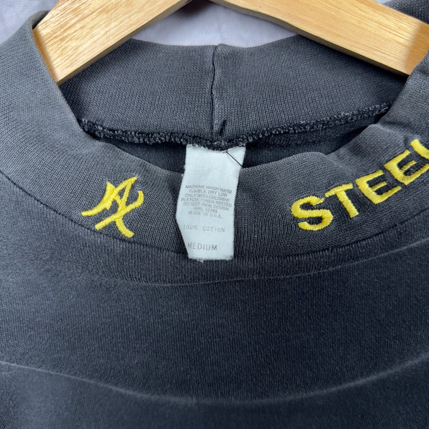 90s Grey Pittsburgh Steelers Mock Neck Longsleeve Shirt 4176