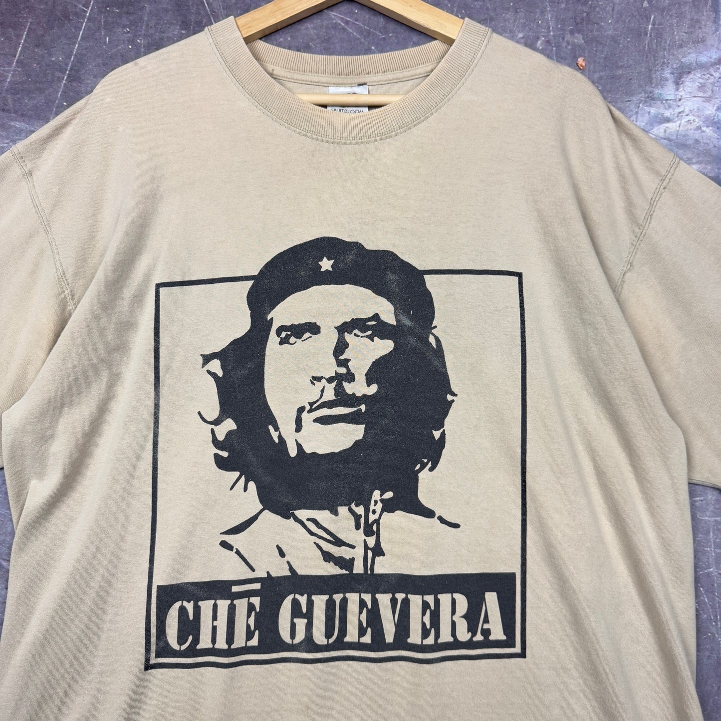 Early 00s Tan Brown Che Guevera Graphic Shirt XL 0955