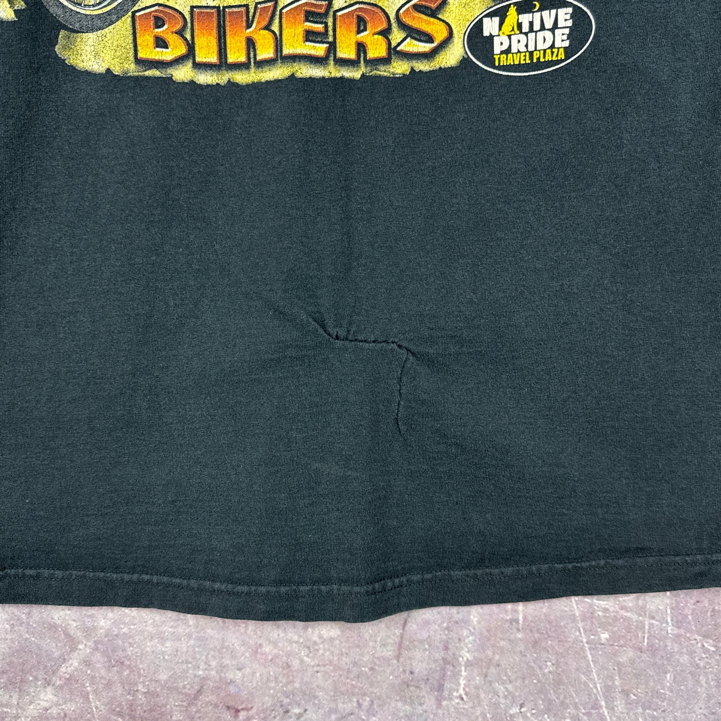 00s Black Cyberspokes Biker Flame Sleeve Shirt 3054