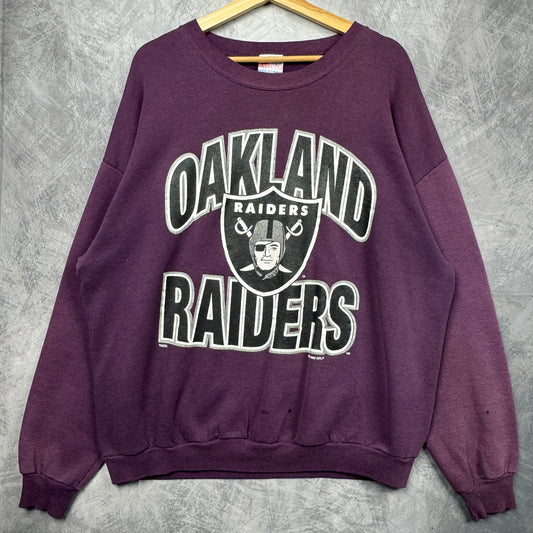 1995 Purple Oakland Raiders Crewneck Sweatshirt 4143