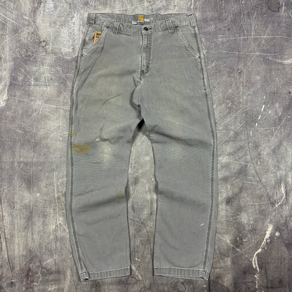 00s Gray Carhartt Lightweight Carpenter Work Pants 36x30 AG38