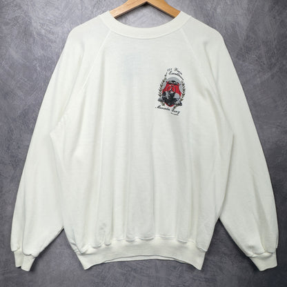 80s White Mercedes Benz Crewneck Sweatshirt 3991