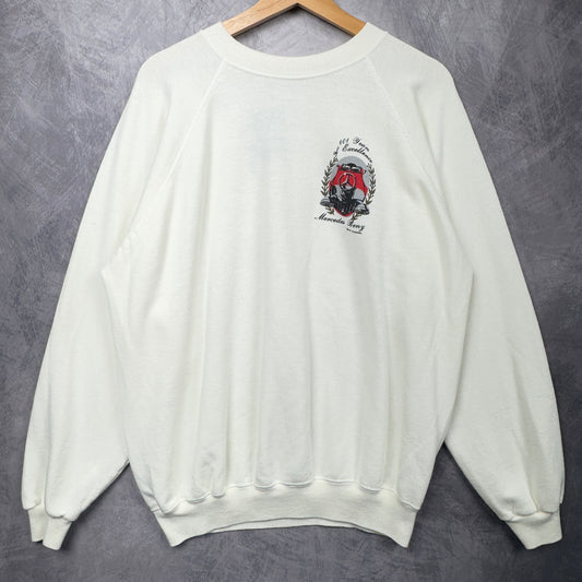 80s White Mercedes Benz Crewneck Sweatshirt 3991