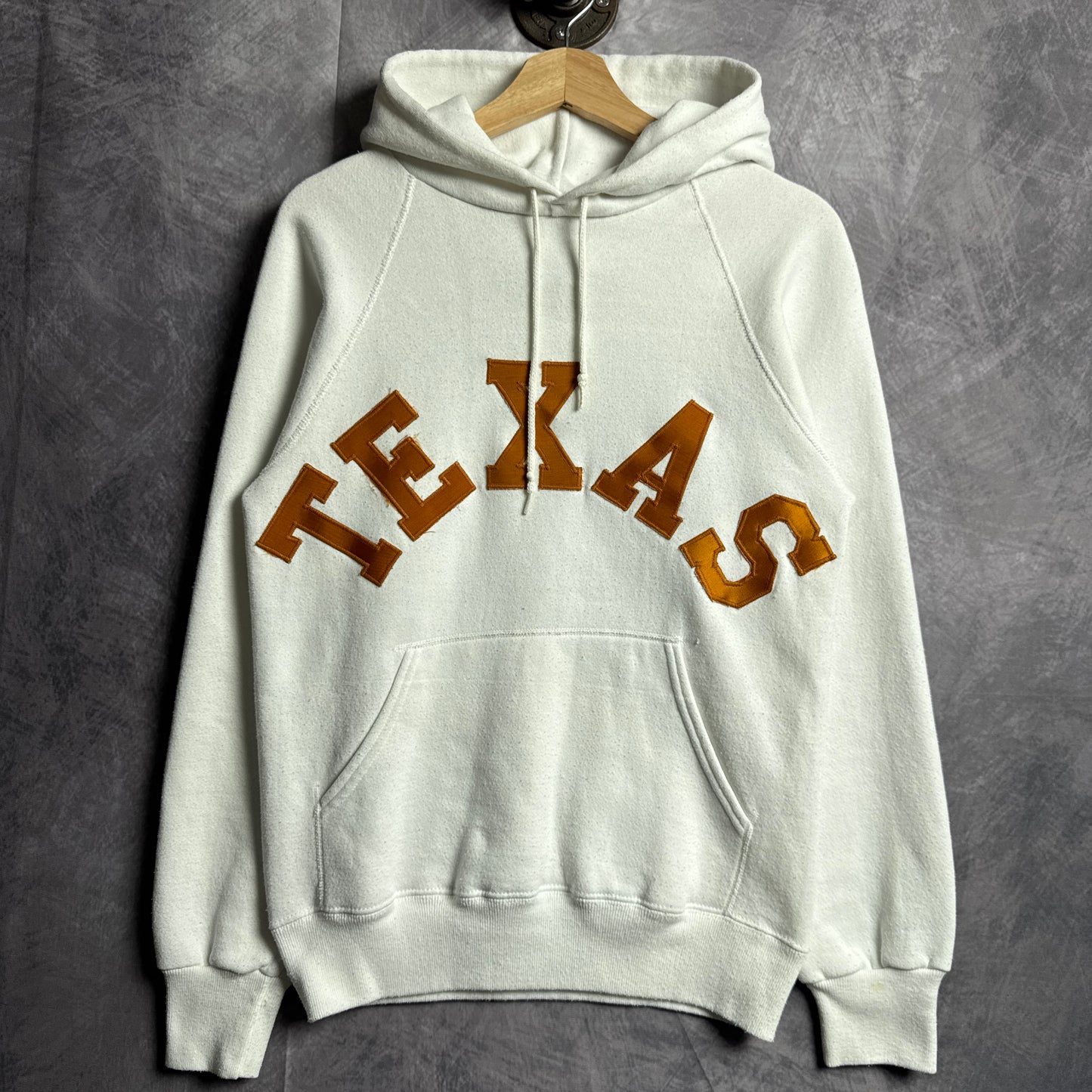 80s White Texas Longhorns Hoodie 4432