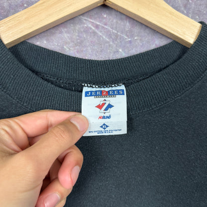 90s Black Embroidered Garth Brooks World Tour Graphic Crewneck Sweatshirt L 1741