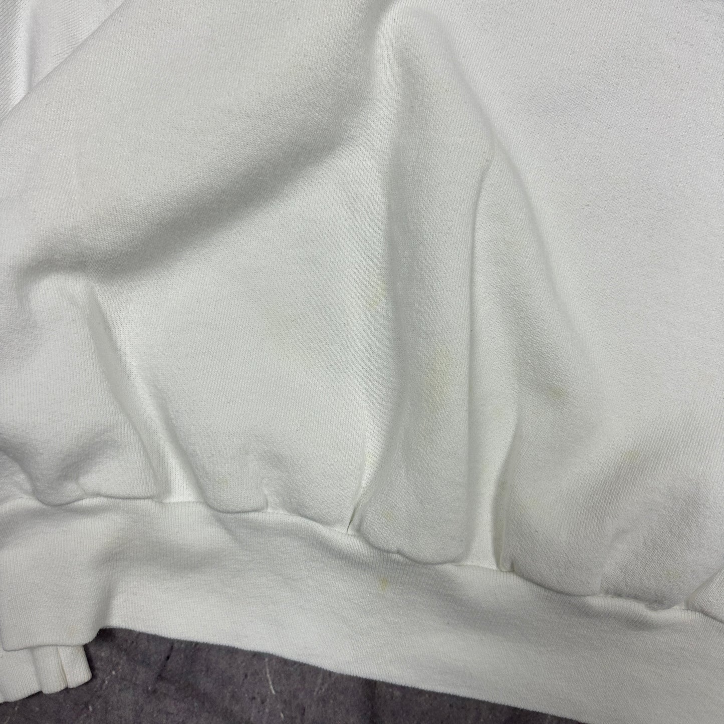 90s White Oneita Blank Essential Crewneck Sweasthirt Boxy L AI23