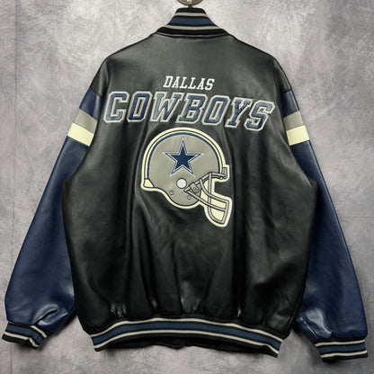 00s Black Dallas Cowboys Leather Jacket 4090