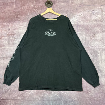 00s Black Orange County Choppers Flame Sleeve Shirt 3045
