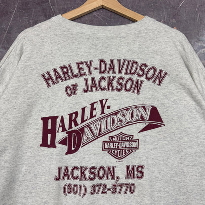 1995 Light Gray A Way Of Life Jackson Mississippi Harley Davidson Motorcycle Graphic Crewneck Sweatshirt XL 1276