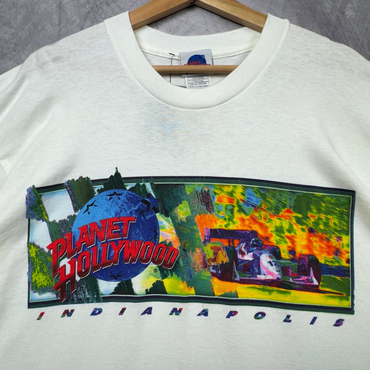 90s White Planet Hollywood Indianapolis Shirt 3942