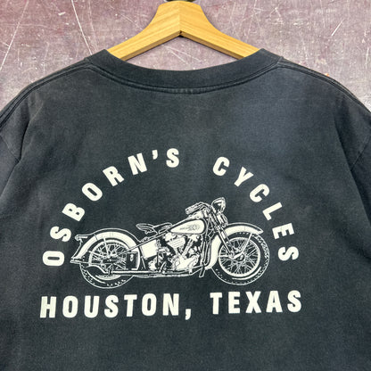 90s Faded Black American Biker 3D Emblem Shirt 3188