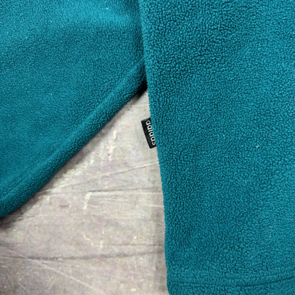 90s Teal Blue Adidas Quarter Zip Deep PIle Fleece Pullover L 1233