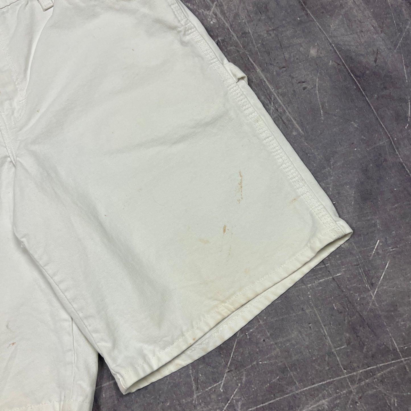 Early 00s White Dickies Painter Baggy Carpenter Work Shorts 29x9 AY19