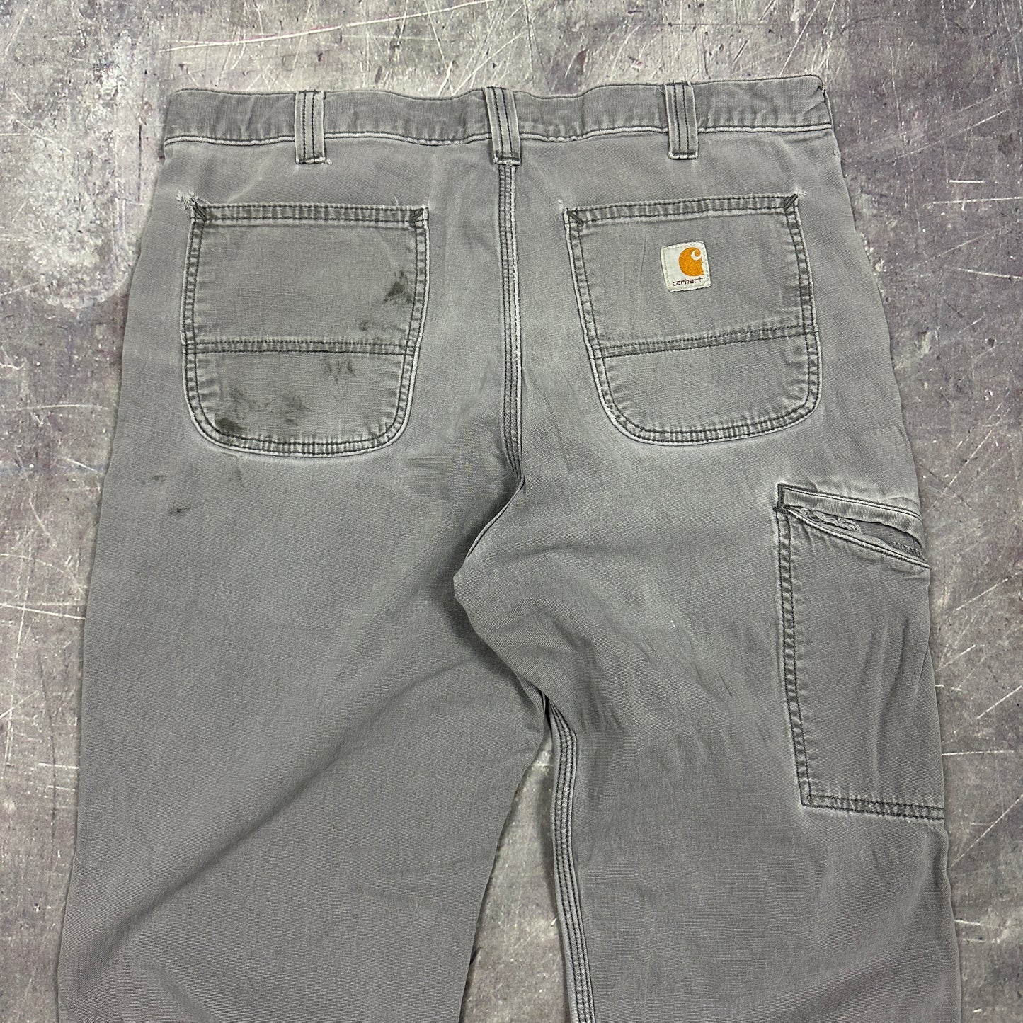 00s Gray Carhartt Lightweight Carpenter Work Pants 36x30 AG36