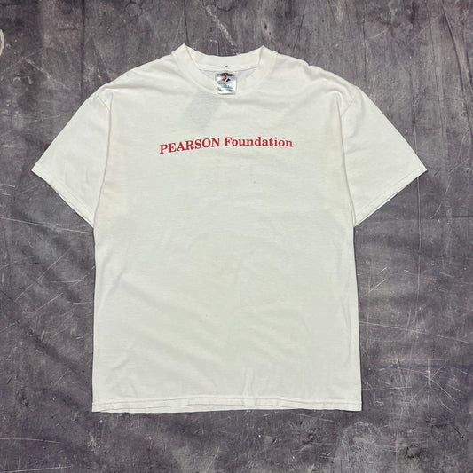 Early 00s White Text "Pearson Foundation, Abstinence Only" Quote Shirt  AT18