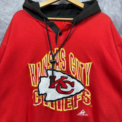 90s Red Kansas City Chiefs Apex Hoodie 4135