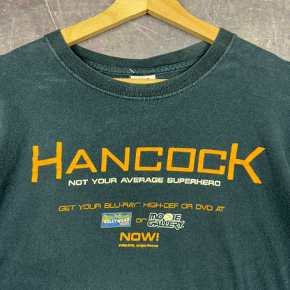 Early 00s Black Hancock Movie Promo Graphic Shirt L 1097