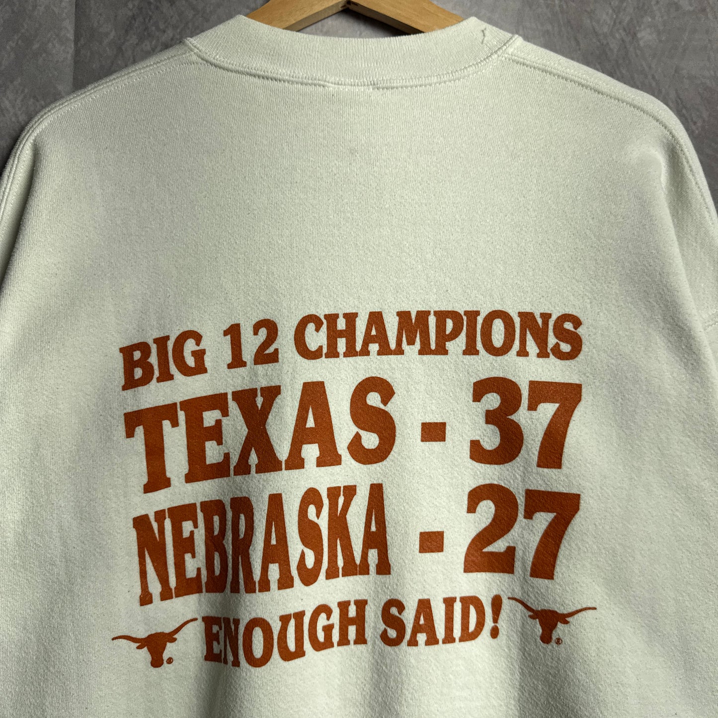 1996 White Texas Longhorns Big 12 Champions Crewneck Sweatshirt 4439