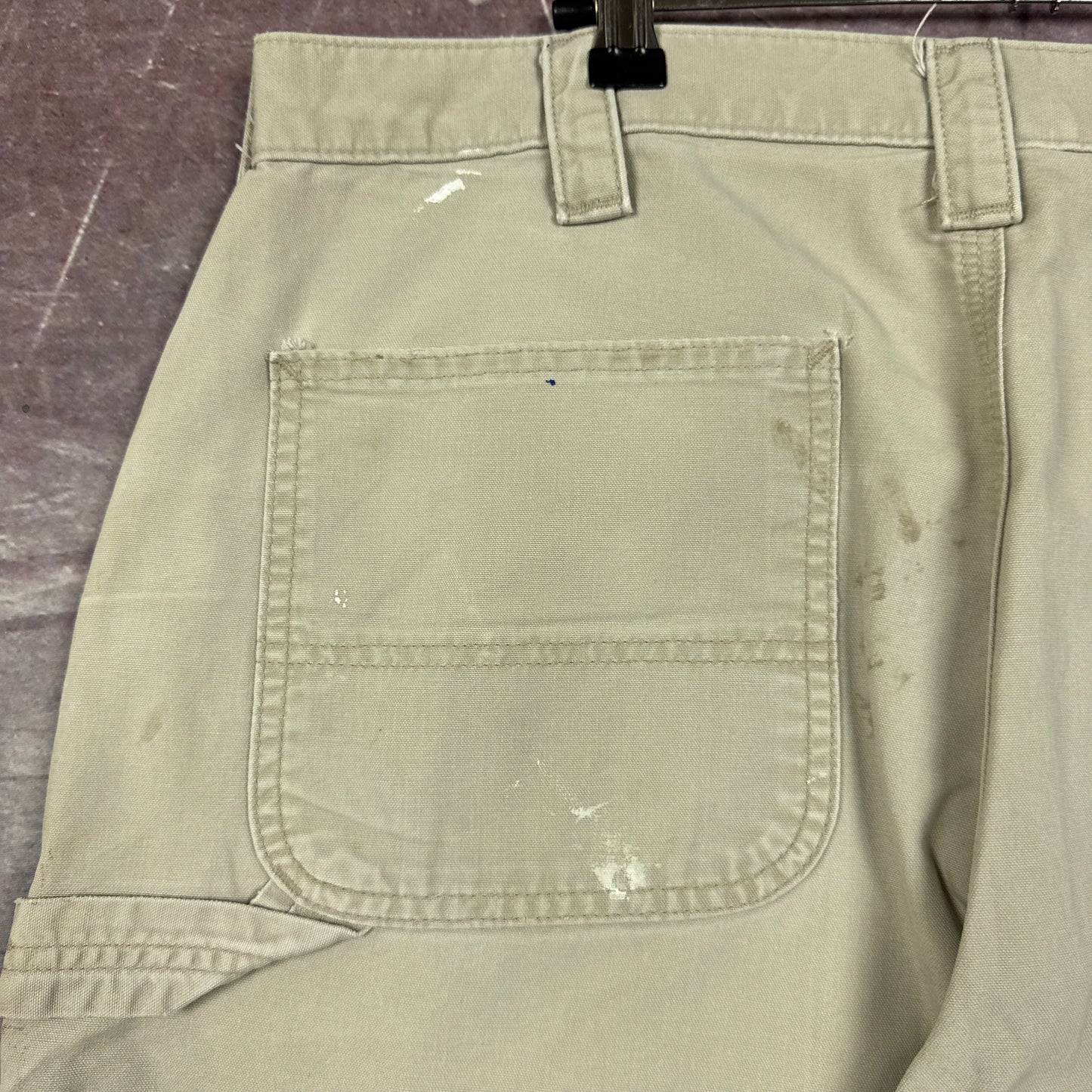 00s Tan Brown Baggy Carhartt Carpenter Painter Work Shorts 35x9.5 2794