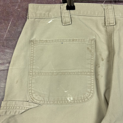 00s Tan Brown Baggy Carhartt Carpenter Painter Work Shorts 35x9.5 2794