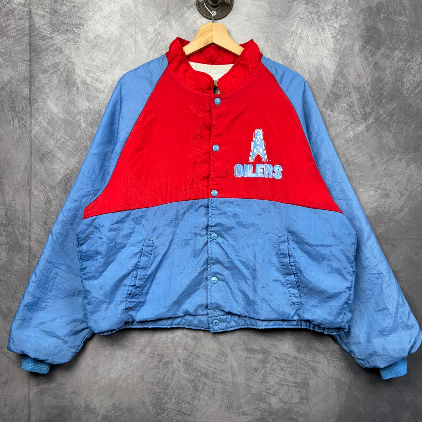 90s Red and Blue Houston Oilers Jacket 4276