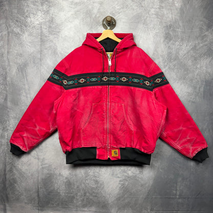 90s Red Carhartt Aztec Jacket 4057
