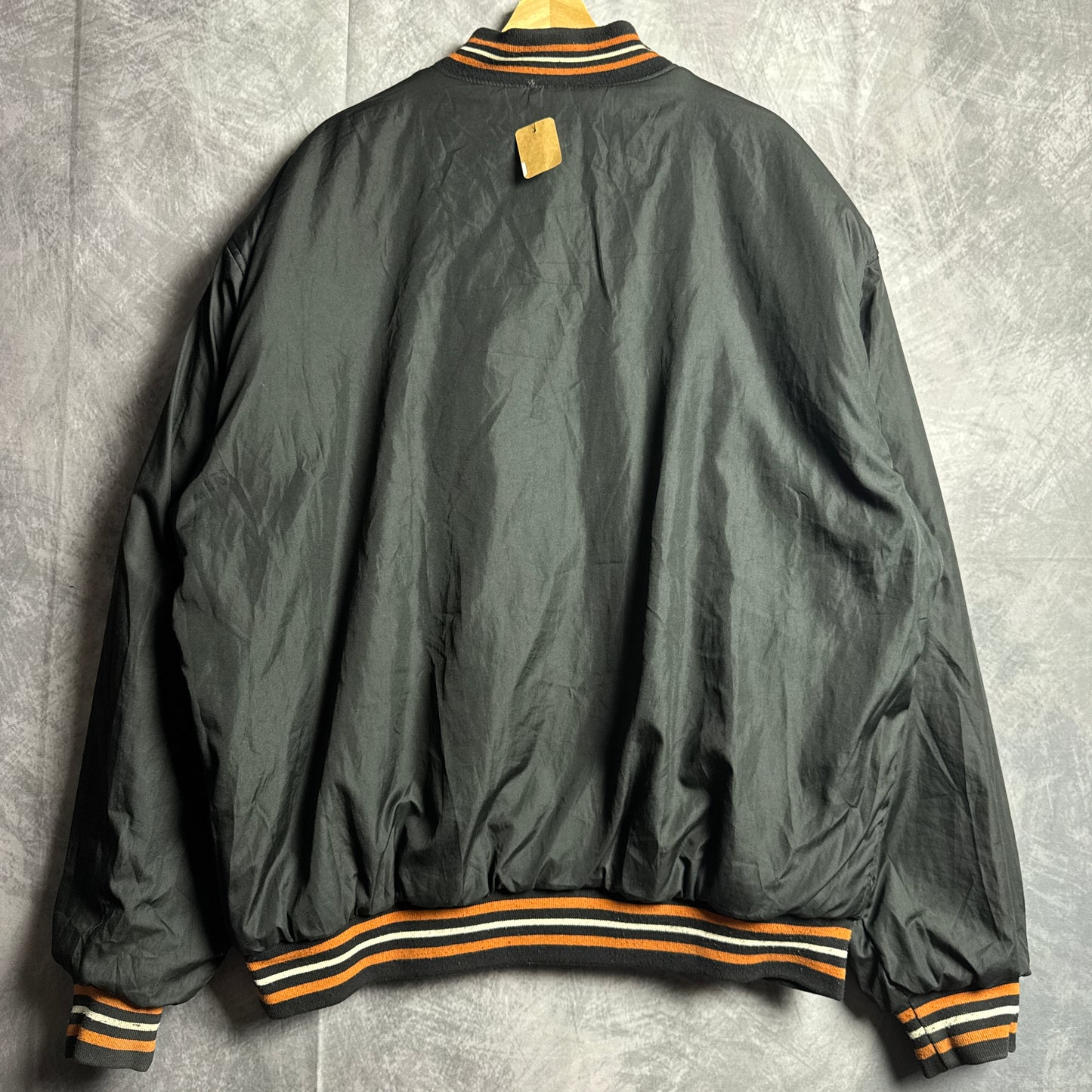90s Black Jeff Hamilton Texas Longhorns Reversible Varsity Jacket 4455