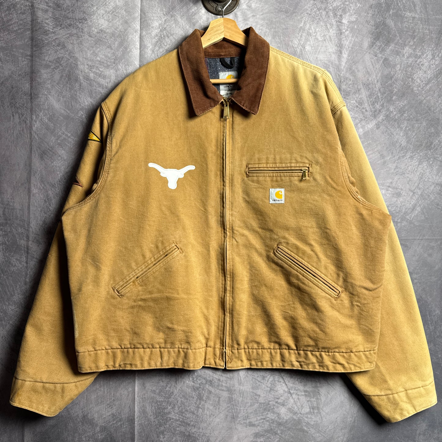 90s Tan Brown Texas Longhorns Carhartt Detroit Jacket 4451
