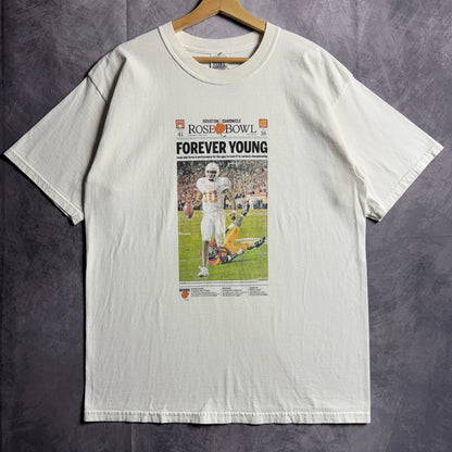 2006 White Texas Longhorns Forever Young Newspaper Rose Bowl Shirt 4571