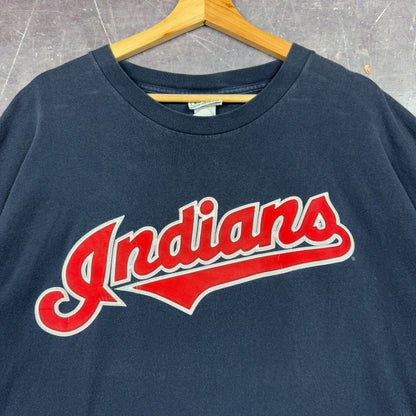 90s Navy Blue Cleveland Indians Jim Thome 25 Baseball Graphic Shirt XXL 0971